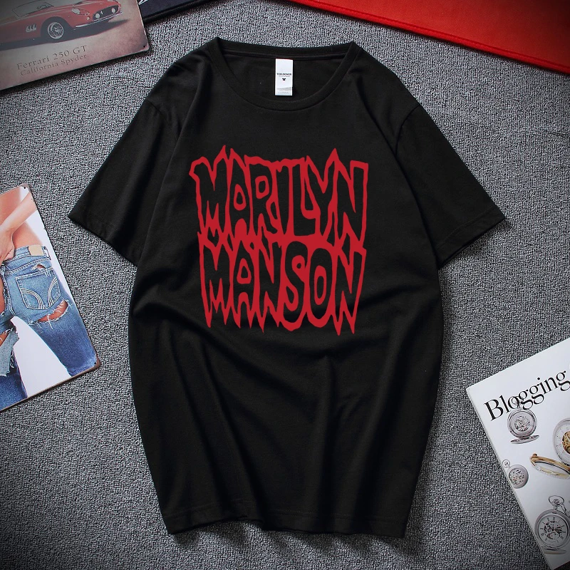 Rare Marilyn Manson Kill God Kill 1994 T-Shirt Reprint Loose Cotton T-Shirts For Men Cool Tops T Shirts