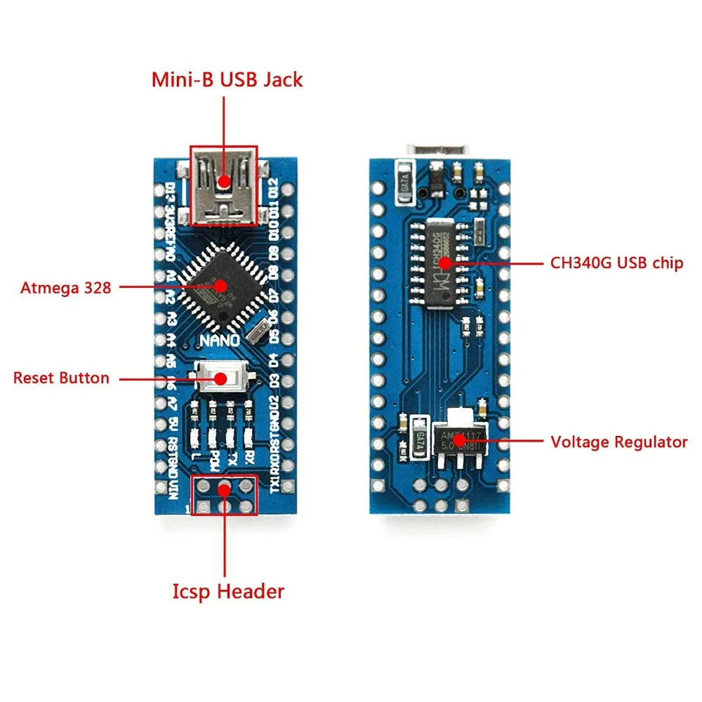 USB Nano V3.0 ATmega328 CH340G 5 в 16 м плата микроконтроллера для Arduino(упаковка из 3 шт.) EK1620x3