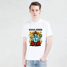 disco feder T-shirts printed joss t shirt men Funny Short Sleeve novel DJ elephant Tshirts 2016 New Fashion Summer Style