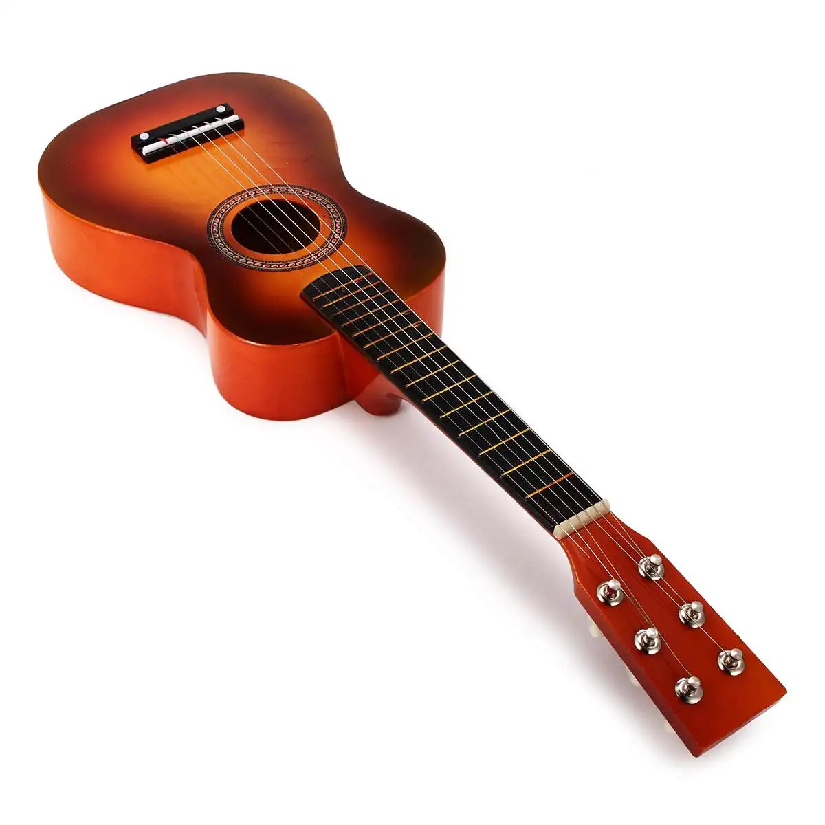 6 струн, детская деревянная акустическая гитара, музыкальный инструмент, игрушка для раннего обучения, детские игрушки, подарки, 4 цвета, 23 дюйма