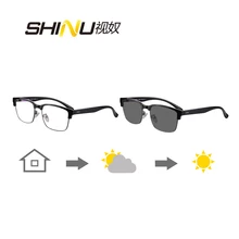 Синий светильник, блокирующий переход, очки для пресбиопии, антиусталость, фотохромные очки для чтения, сменные серые линзы, диоптрийные очки