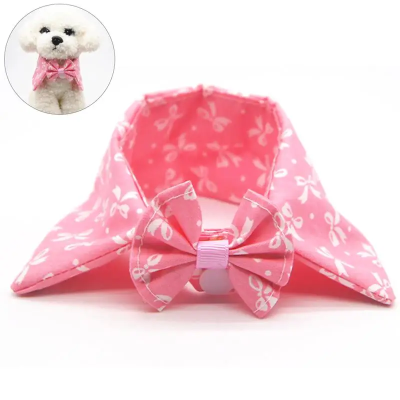 1pc Cotton Dog Bandana Pet Cat Kitten Collar Puppy Scarf Neckerchief Small Medium Dog Collars Pet Tie Accessories Chihuahua