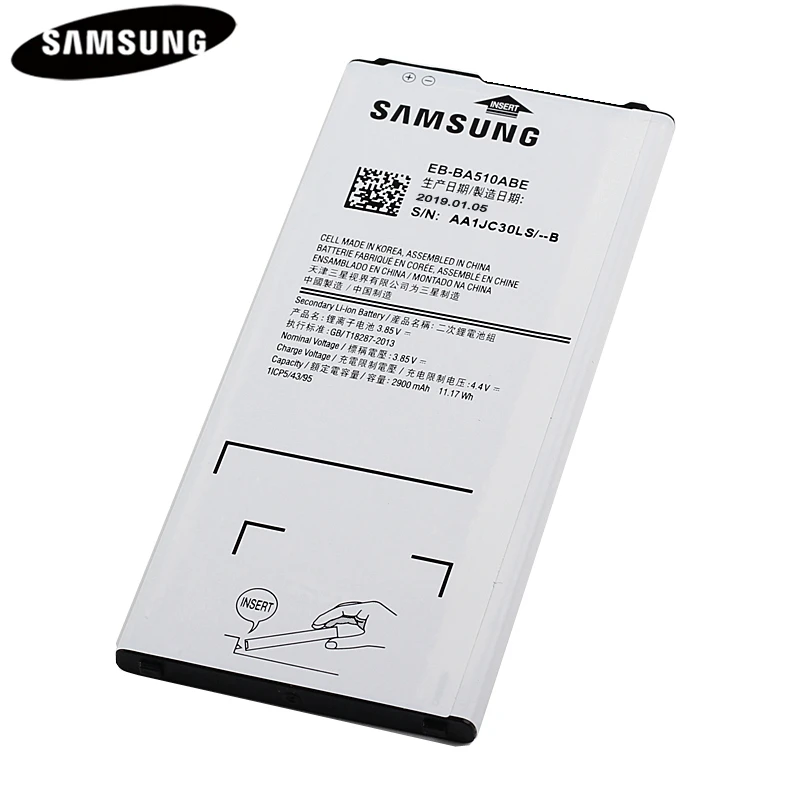 Tanie 100% oryginalna bateria EB BA510ABE EB BA510ABA do Samsung Galaxy A5 2016 edycja A510F A5100 autentyczna bateria 2900mAh