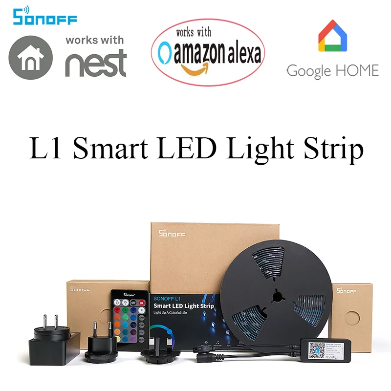 SONOFF L1 Smart затемнения светодио дный полосы света огни дистанционного управления на/off отовсюду iOS Android Мобильный eWeLink IP65 водонепроницаемый