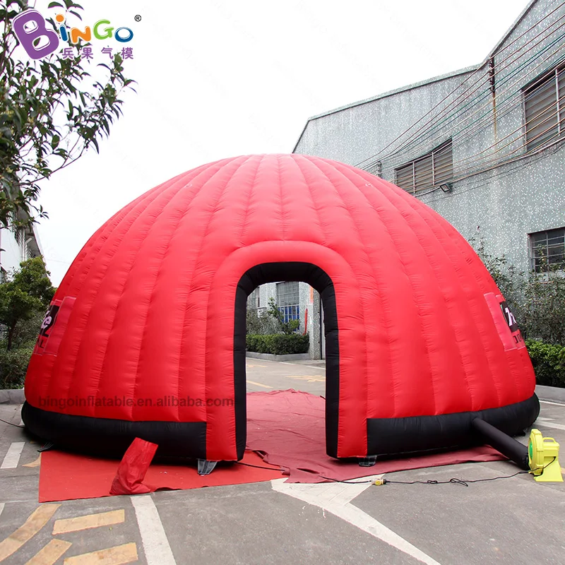  Custom made 7X5.3X4 meters inflatable red igloo / red inflatable dome / half dome inflatable toy te