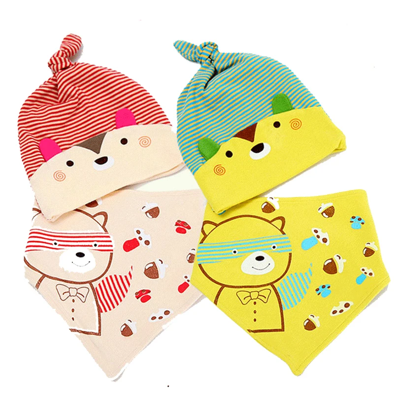 Mother Nest Baby Caps & Bibs High Quality Cotton Baby Hat Cartoon Printed Scarf Kids Hat Autumn Winter Children Bibs Hats & Caps (6)