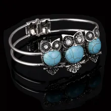 Винтажный Браслет-манжета в виде совы из тибетского серебра с натуральным камнем и кристаллами, женский браслет в богемном стиле на запястье, очаровательный браслет, ювелирное изделие