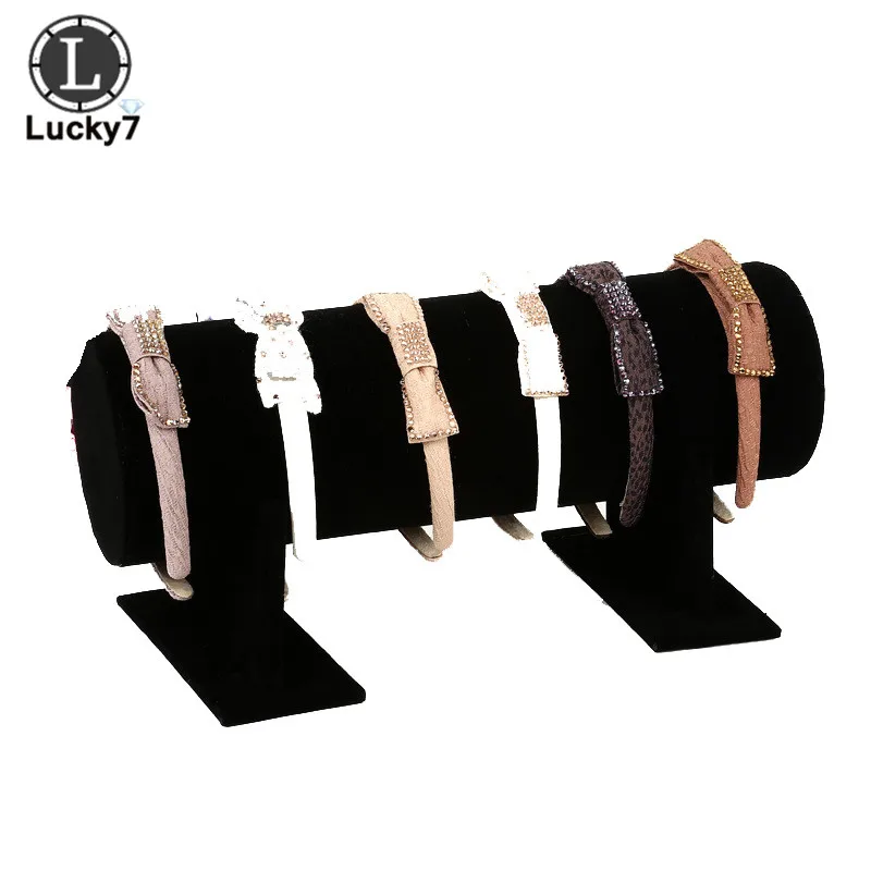 

T-shaped velvet jewelry display stand bracelet stand bracket hair band display stand head with bracket velvet hairband stand