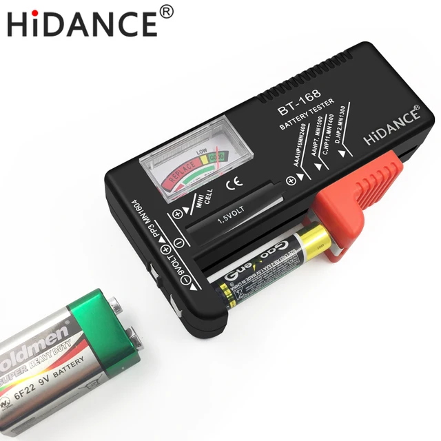 HiDANCE battery tester capacity aa aaa 1.5v 9v power supply check meter