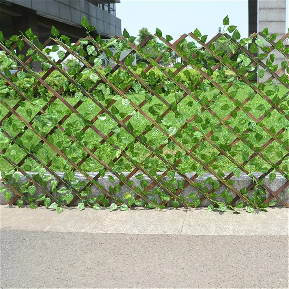 55cm Retractable Outdoor Wood Fence Indoor Outdoor Decorations Garden Balcony Vine Frame Wedding Shooting Props Wooden Fence