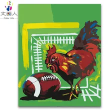 Diy абстрактная курица и регби цифровая картина маслом окраска по номерам ручной работы с акриловой краской для отеля hoom комнаты декор
