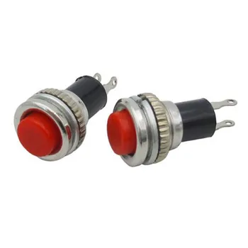 

2pcs Button Switch Toggle Switch Reset Button Lock Free Red DS-316