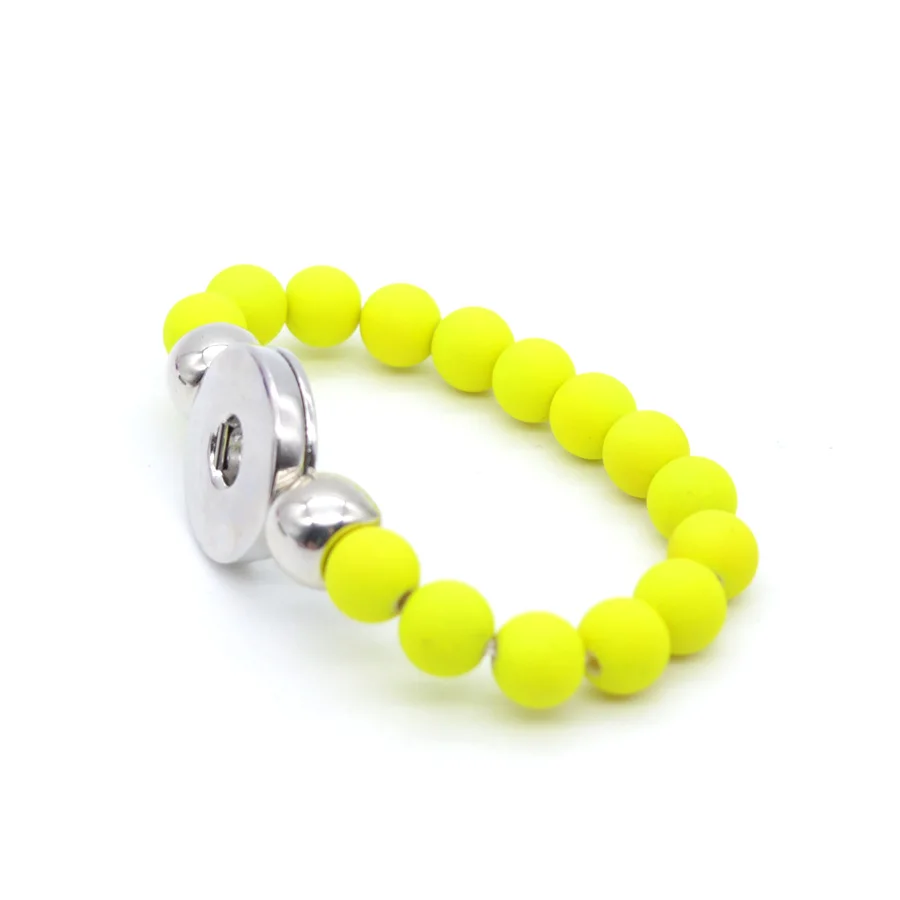 

Yellow Silicone Snap Button Bracelet fit Metal Snap Button 18mm/12mm for Child Kids Girl Jewelry 2018