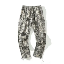 Осень-зима модные Для мужчин эластичная кулиска на талии джинсы с камуфляжным принтом шаровары для бега в стиле хип-хоп Уличная впитывает пот и Штаны брюки