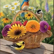 Лидер продаж Товары для птиц Цветочная корзина печатных DIY цифровой живописи маслом по номерам ручная роспись маслом 40x50 см без рамки