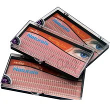 NAVINA 102 Strips Individual False Eyelash D-Curl 0.12mm thickness 3D W Fake Eyelashes Extension Strips 8mm/10mm/12mm Non Knot