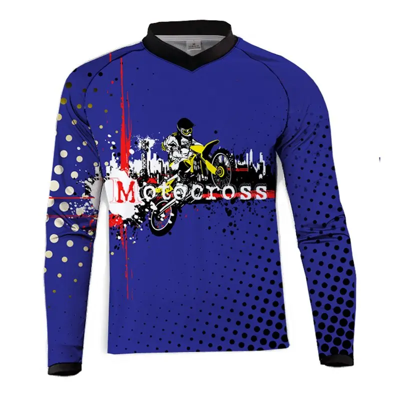 DH MX горные гоночная куртка для мотокросса мото rcycle мото футболка с длинным рукавом off-Спортивная майка велосипед из полиэстера рубашка - Цвет: L