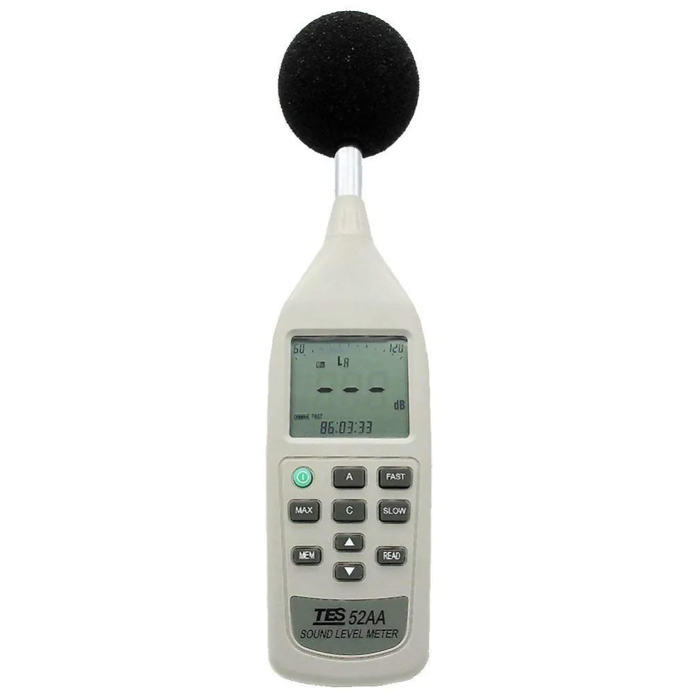 TES 52AA цифрового звука тестер Портативный измеритель уровня ручной Шум 26dB для