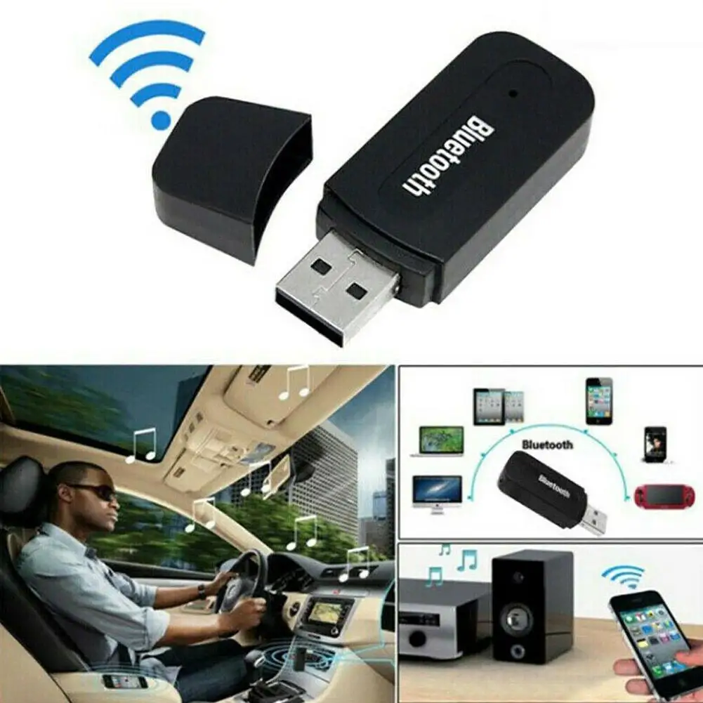 Портативный AUX к USB беспроводной Bluetooth аудио стерео автомобильный музыкальный приемник адаптер(с 3,5 мм аудио кабель