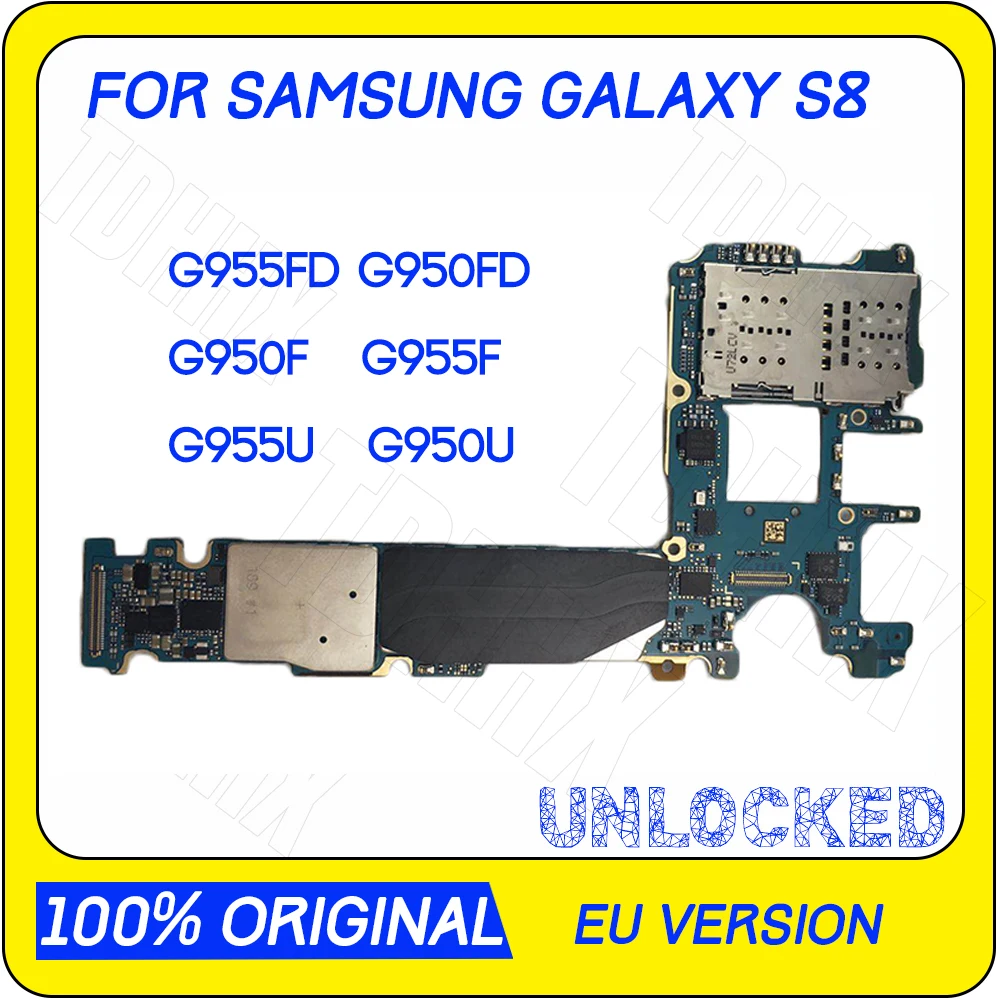 Европейская версия для Galaxy S8 G955F G955FD G950FD G955U G950U логическая плата оригинальная Разблокировка для samsung Galaxy S8 G950F материнская плата