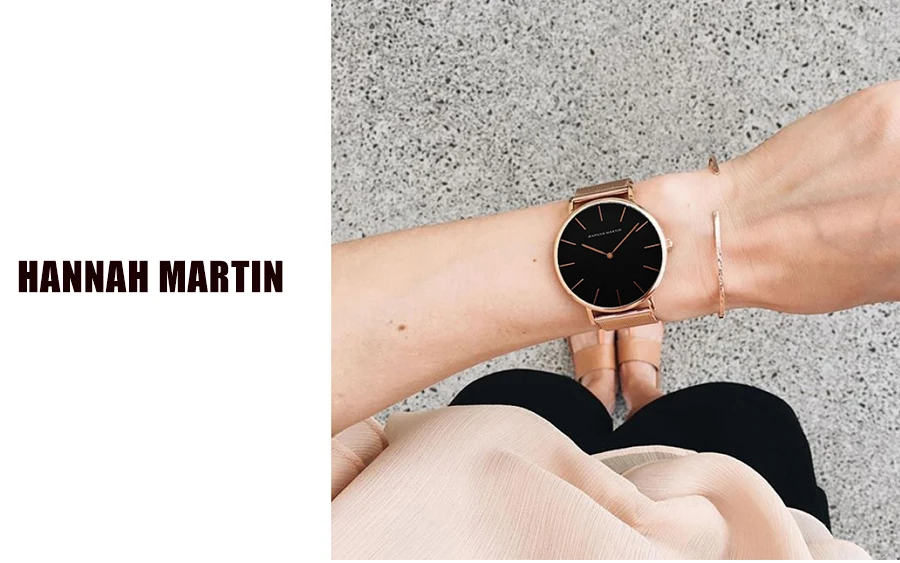 Топ бренд класса люкс HM Нержавеющая сталь сетка наручные часы Япония кварцевый механизм Sk розовое золото дизайнер Элегантный стиль часы для женщин