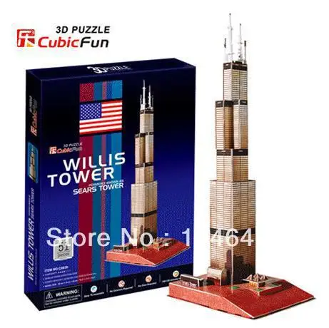 

Sears Tower CubicFun 3D educational puzzle Paper & EPS Model Papercraft Home Adornment for christmas gift