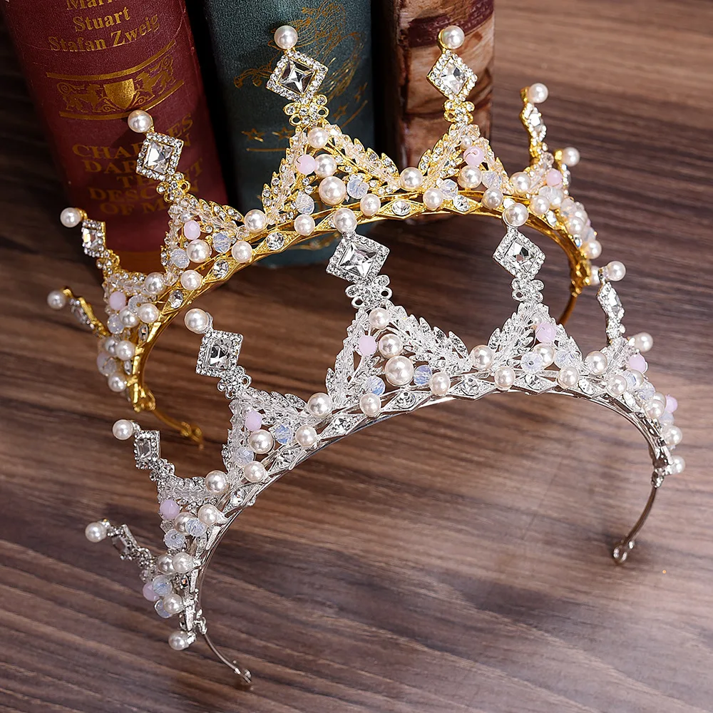 1 PC Casamento Nupcial Pageant Rei Coroa Tiara de Strass Diamante Headpiece Jóias (7)