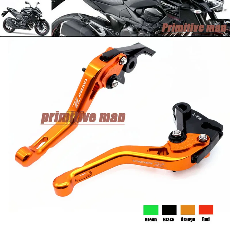 

For KAWASAKI Z800 Z 800 2012-2016  Motorcycle Accessories Short Brake Clutch Levers LOGO Z800 Z 800 Orange