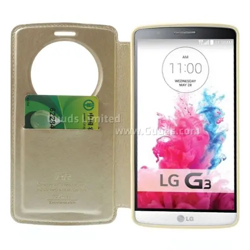 Roar Korea Noble Quick Circle Leather Flip Cover for LG G3 D850 D855 LS990 - Champagne