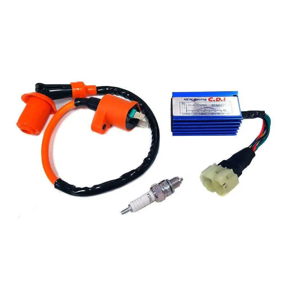 

Adeeing High Performance Racing Ignition Coil Spark Plug & AC CDI for GY6 50/125/150cc Kit Ignition Coil set GY6 universal r30