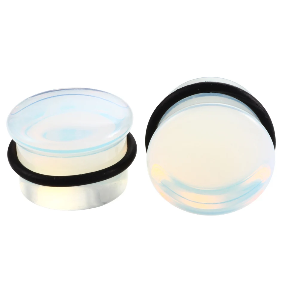 Stone Ear Plugs Gauges Earrings Body Piercing Jewelry For Women Men 2PCS