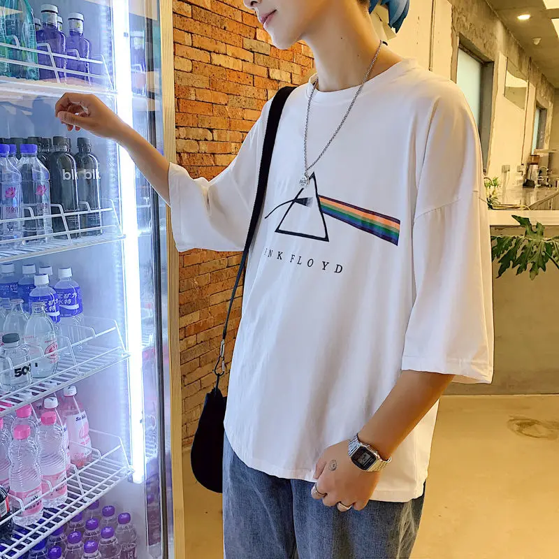 

2019 new Korean Print T Shirts Men Fashions clothing simple Streetwear Tshirt clothes Shirt Hip Hop T-Shirt Men Summer M-2XL