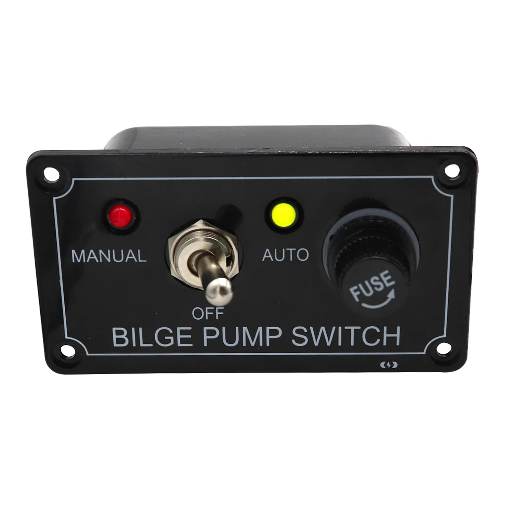 Bilge Alarm Pump Switch Panel 3 Way Toggle Switch, Manual-Off-Auto Panel de interruptores Panneau de commutation