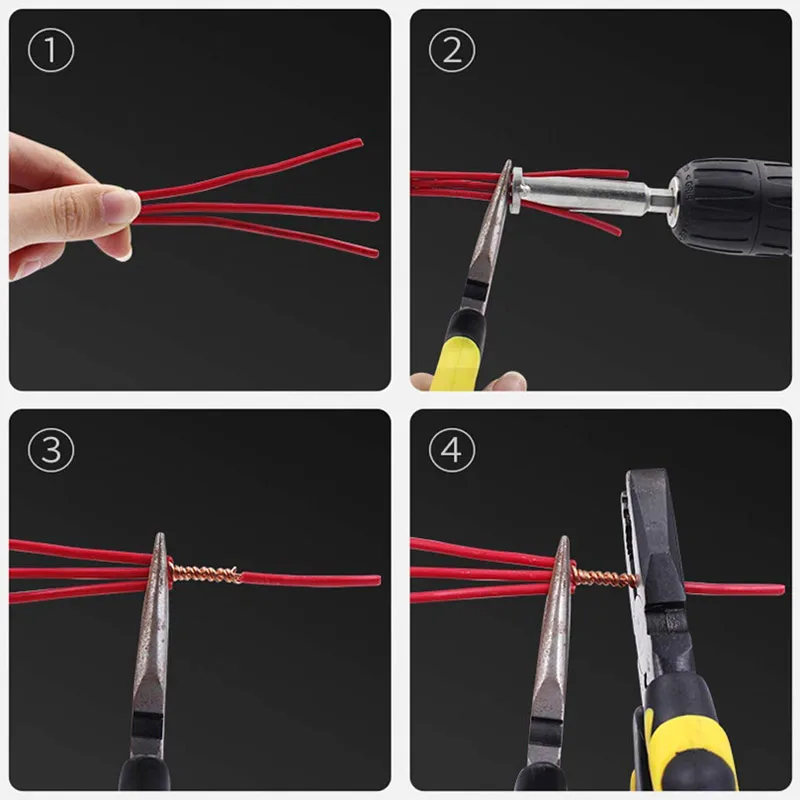 1PCS Wire Stripper Connector Twisting Wire Tool Steel Cable Twister For Electric Power Drill Wire Drivers Twisting Accessories