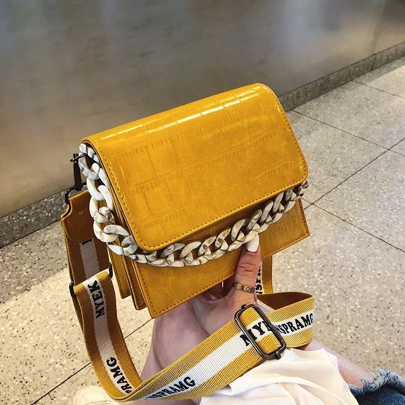 

Fashion Bags For Women 2019 Luxury Handbags Women Bags Designer Wide Strap Female Handbags Hot Selling Acrylic Chain Purse