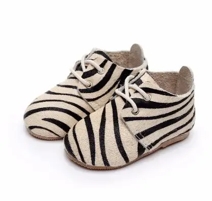 

High quality genuine leather oxford shoes hard rubber sole handmade horse hair baby maccasins shoes lace up kids sneakers