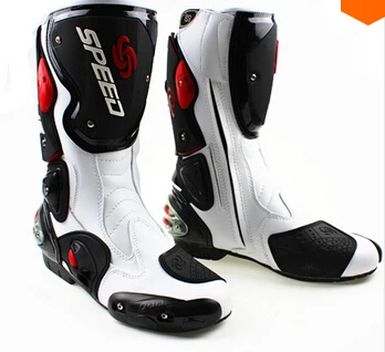 Качественные байкерские ботинки из микрофибры для езды на мотоцикле; мужские гоночные ботинки до колена для езды на велосипеде; ботинки для мотокросса - Цвет: 3