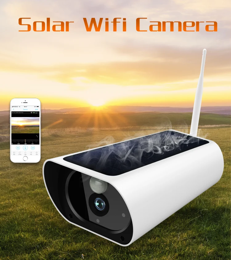 Камера видеонаблюдения 1080P HD Wi Fi водонепроницаемая на солнечной энергии