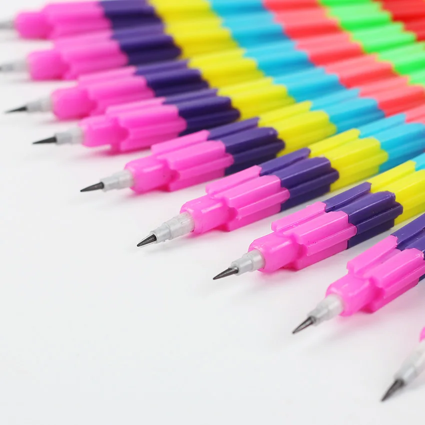 10 шт. креативная индивидуальность Многофункциональный строительный карандаш блок карандаш красочный укладчик Замена 8 цветов школьные принадлежности канцелярские принадлежности