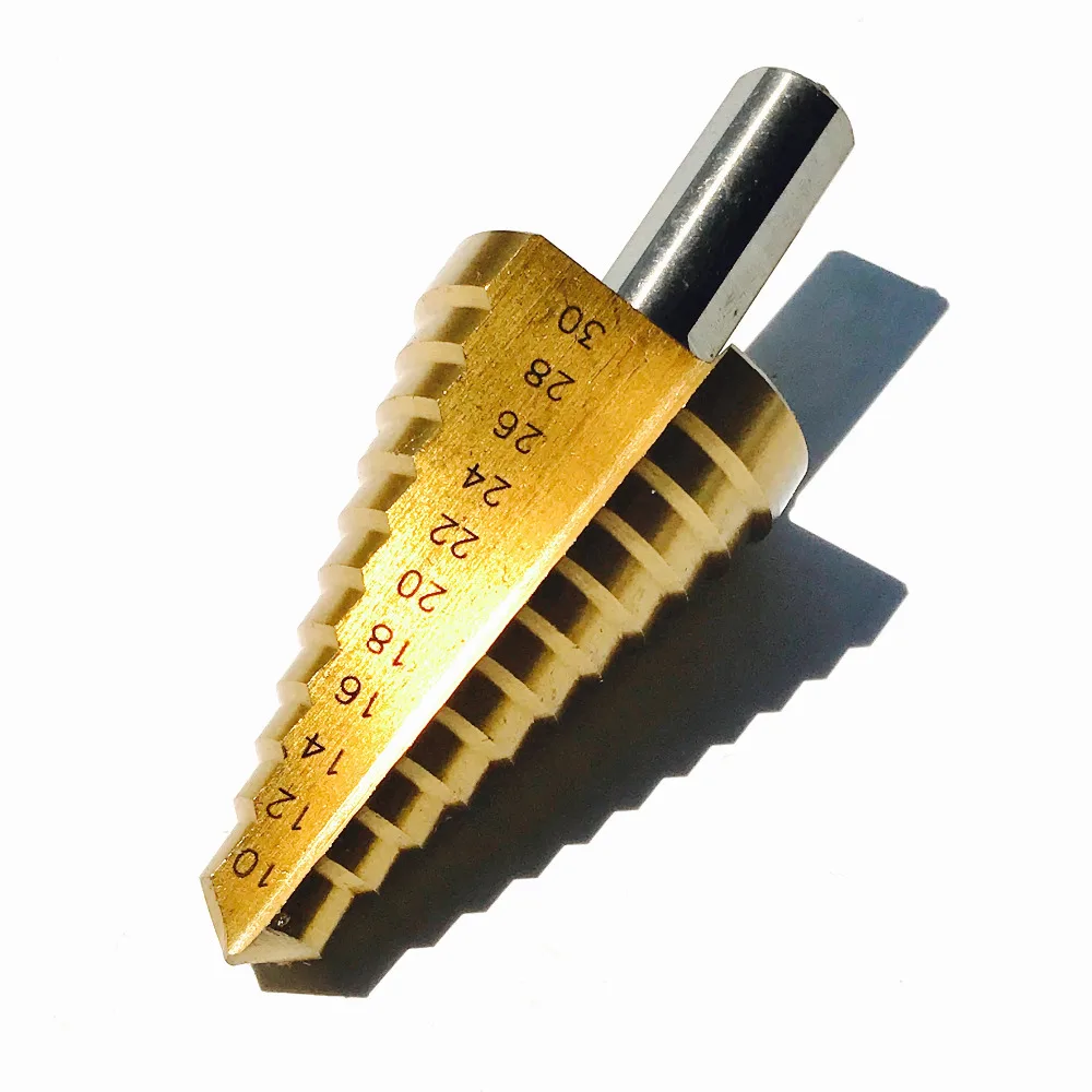Promotion sale of 11 steps straight drill bit 10 30 Titanium HSS Step