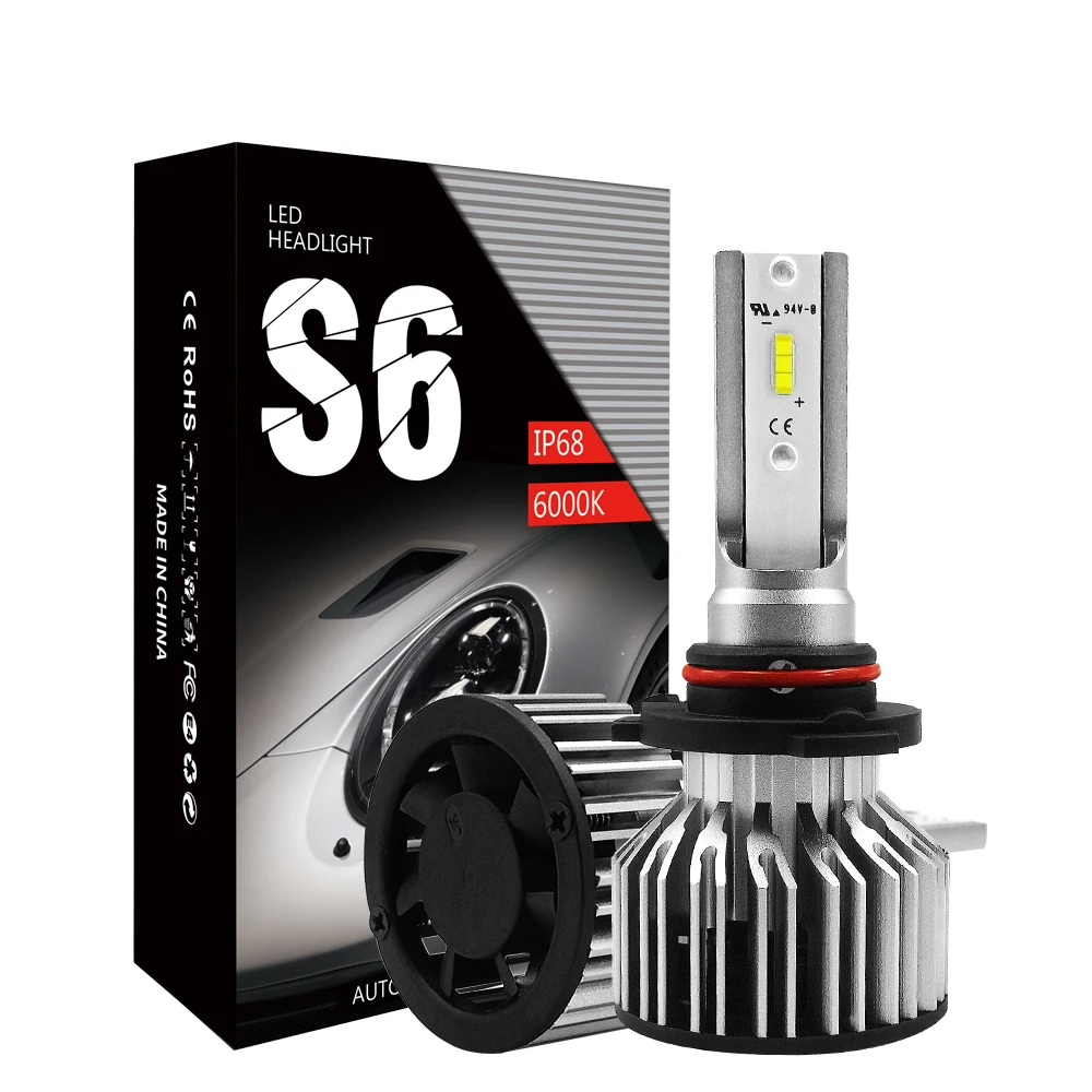 S6 светодиодный фонарь для автомобиля 80 Вт 12000LM 6000K белый SMD Chips H1 H4 H7 H8/H9/H11 9005 9006