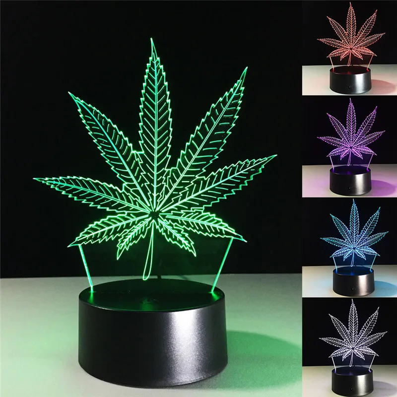 

Touch Control 3D LED Night Light Fashion Leaf 7 / 16 Color Change LED Table Desk Lamp Kids Xmas Gift Home decoration D30