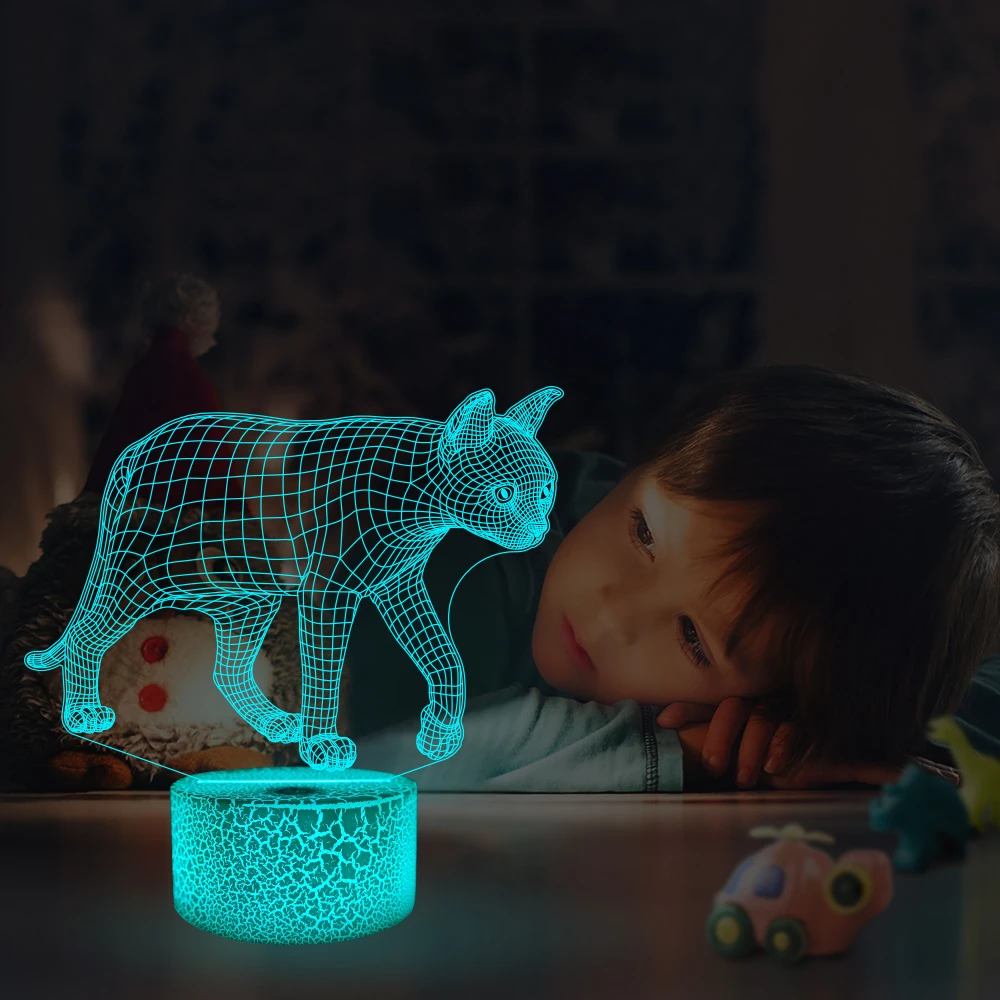 

Cat 3D Acrylic Lamp USB LED Night Light 16 Colors Smart Touch & Remote Control Night Lamp for Novelty Gift
