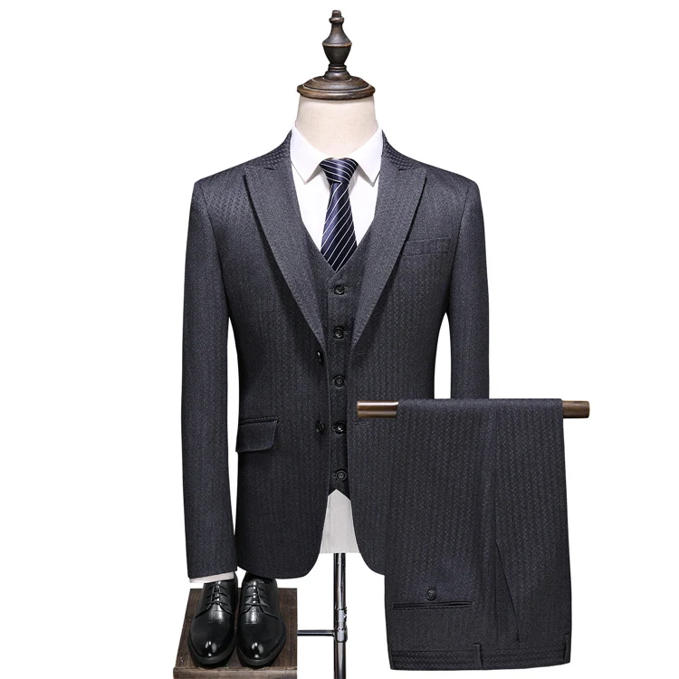 Свадебный костюм для мужчин Slim Fit нежный мужской костюм Homme Mariage 5XL полосатый клетчатый дизайнер мужские официальные деловые костюмы Q705 - Цвет: 6724
