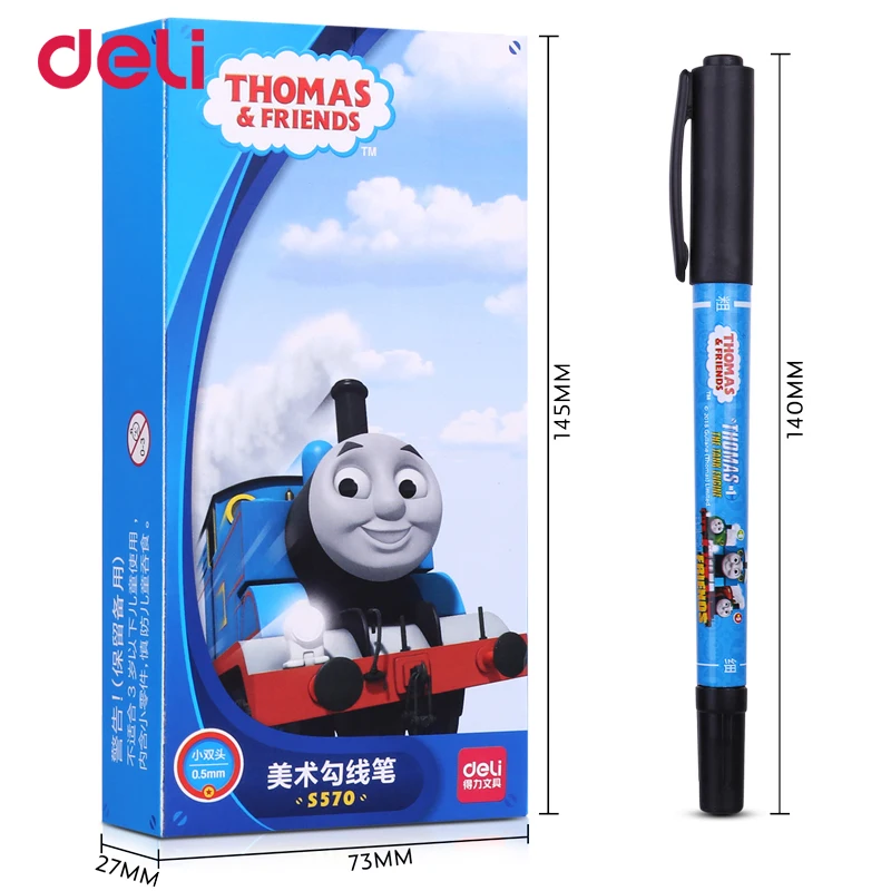 Deli Thomas & Friends 3 шт. маркерная ручка черная двойная головка масляные маркеры мазки