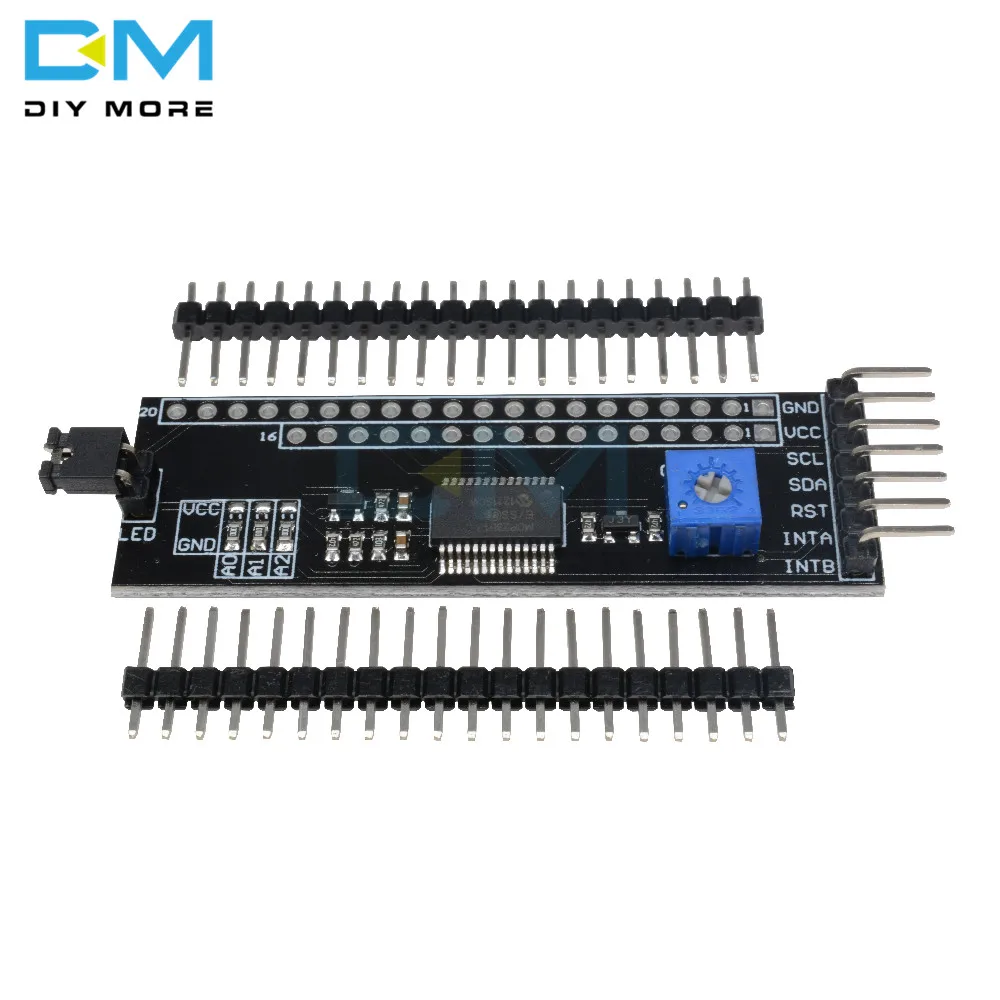 MCP23017 1602 2004 12864 LCD I2C IIC TWI последовательный интерфейс SPI адаптер плата конвертер