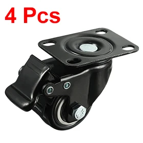 

Uxcell Hot Sale 4pcs Trolley Brake Swivel Caster, 1.5 Inch Polyurethane Wheel, Top Plate, Double Bearing for Trolleys,Furniture