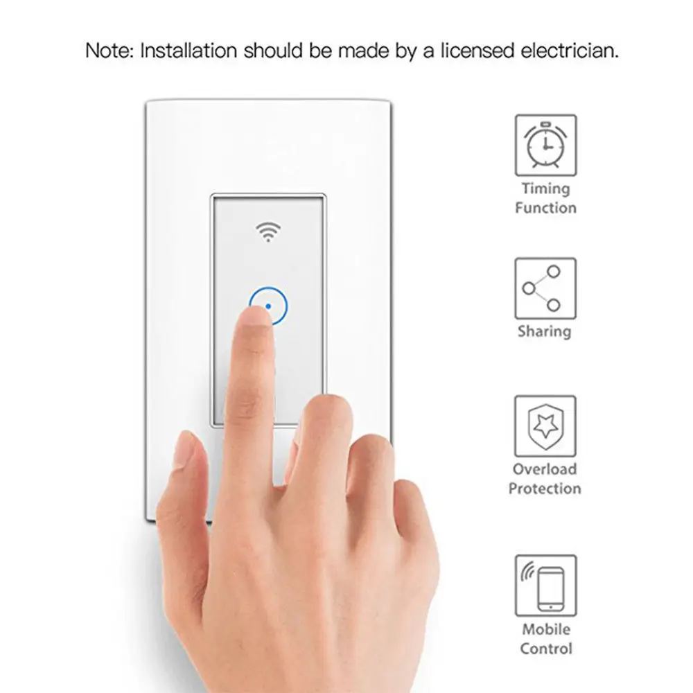 Дистанционный переключатель освещения беспроводной настенный прерыватель сенсорный переключатель WiFi совместимый с Alexa Google Assistant Home iftt