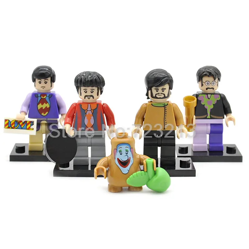

Single Sale John Winston Lennon Paul McCartney George Harrison Ringo Starr Band Figure Building Blocks Models Toys