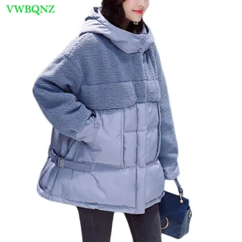 

Women's Hooded Down Cotton Jackets Winter Warm Jacket Coat Female High Quality Parkas outerwear Harajuku Cotton Jackets A977